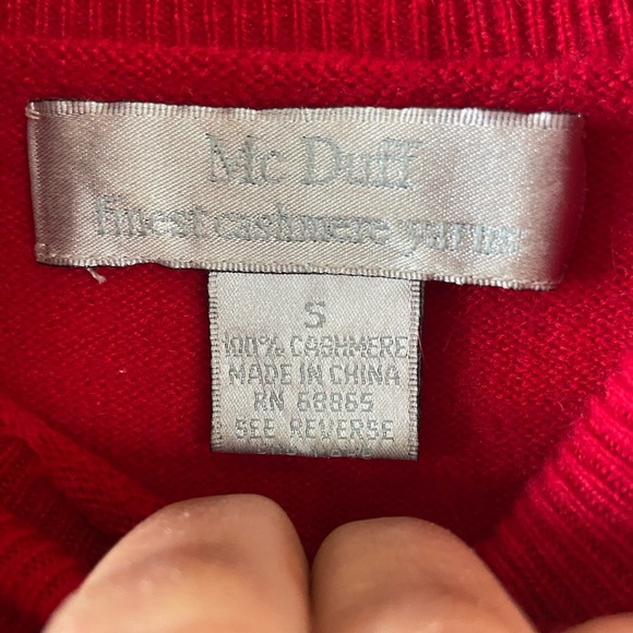 McDuff Finest Cashmere Red Turtleneck Size Small - Picture 2 of 4